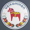 Dala Horse Welcome "V�lkommen" Hex Sign