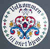 Norwegian Welcome "Velkommen" Hex Sign