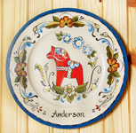 %Swedish-catname% Personalized Swedish Dala Horse Plate