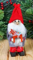 %Swedish-catname% Swedish Tomte with Traditional  Dala Horse