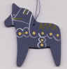 %Swedish-catname% Wooden Dala Horse Ornament - Blue