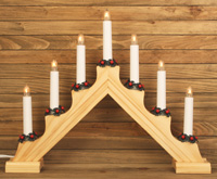 %Swedish-catname% Natural Electric Candlestick Lamp, 7 candles