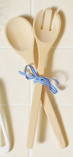 %Swedish-catname% Wooden Swedish Salad Servers