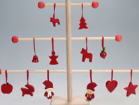 %Swedish-catname% Red Wooden Swedish Ornament Set
