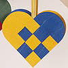%Swedish-catname% Scandinavian Woven Heart Basket, blue/yellow
