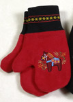 %Swedish-catname% Dala Horse Mittens - kids