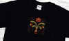 %Swedish-catname% Scandinavian Folk Art Flower T-shirt, black