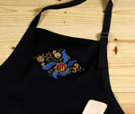 %Swedish-catname% Rosemaled Apron - black