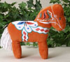 %Swedish-catname% Stuffed Dala Horse Toy - traditional red-orange