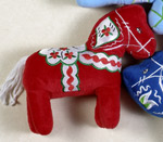 %Swedish-catname% Dala Horse Stuffed Toy - lingonberry red