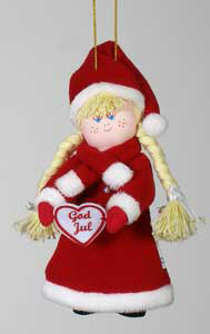 %Swedish-catname% Christmas Flicka - Christmas Ornament (reg. $9.95)