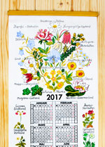 Swedish Flowers Cloth Calendar 2013