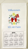 %Swedish-catname% 2010 Swedish Dala Horse Cloth Calendar - red