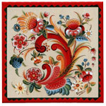 %Swedish-catname% Rosemaled Tile - Telemark OS