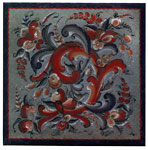 %Swedish-catname% Telemark Rosemaling Scandinavian Tile