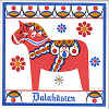 %Swedish-catname% Dala Horse - Swedish Tile