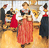 %Swedish-catname% Tile - Carl Larsson Jul center