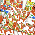 %Swedish-catname% Dala Horse Jubilee Coaster Set