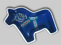 Blue Dala Horse Serving Bowl