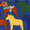 %Swedish-catname% Dala Horse Luncheon Napkins