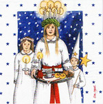 %Swedish-catname% Lucia Celebration Luncheon Napkins