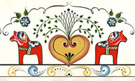 %Swedish-catname% Dala Horse Wallpaper Border