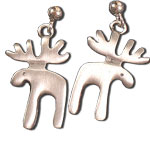 %Swedish-catname% Moose Family Pewter Earrings