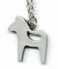%Swedish-catname% Swedish Dala Horse Pewter Pendant