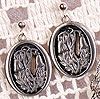 %Swedish-catname% Linnea Flower Pewter Earrings