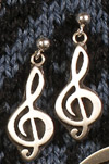 %Swedish-catname% G-Clef Pewter Earrings