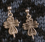 %Swedish-catname% Scrolled Cross Pewter Earrings