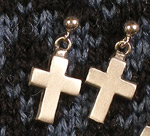 %Swedish-catname% Pewter Cross Earrings