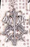 %Swedish-catname% Linnea Flower Pewter Pendant
