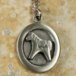 %Swedish-catname% Dala Horse Pewter Medallion Pendant
