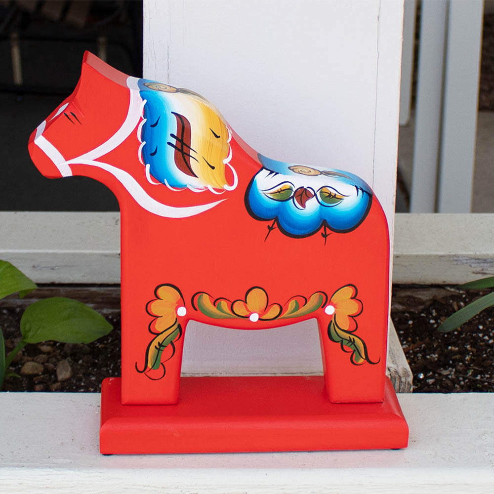Dala Horse Sign, 11" solid wood on base