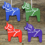 Ornament - Hemslöjd Dala Horse Variety, 4 pack