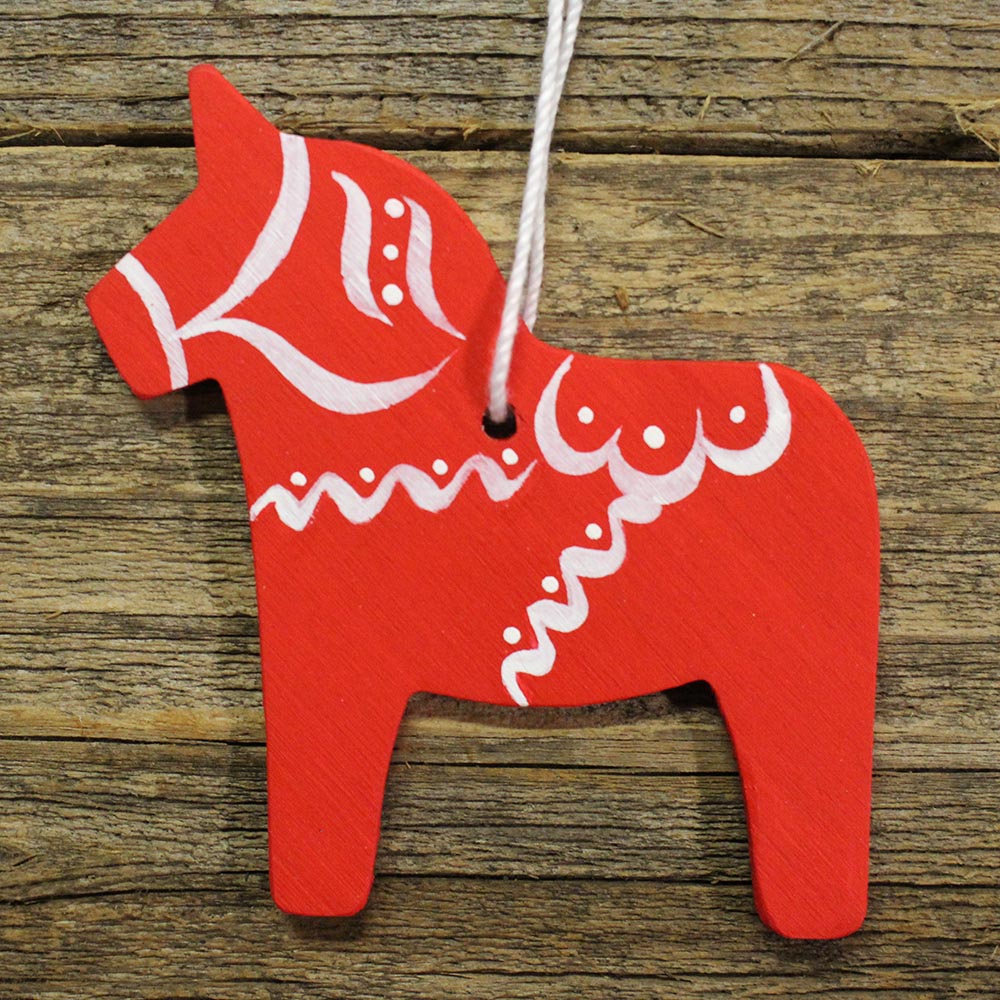 Ornament - Hemslöjd Dala Horse Variety, 4 pack