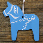 Ornament - Hemslöjd Pastel Dala Horse Variety, 4 pack