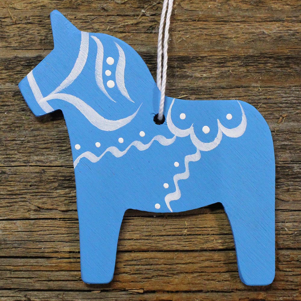 Ornament - Hemslöjd Pastel Dala Horse Variety, 4 pack
