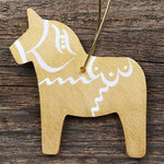 Ornament - Hemslöjd Christmas Dala Horse Variety, 4 pack