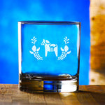 Etched Rocks Glasses, Set of 4