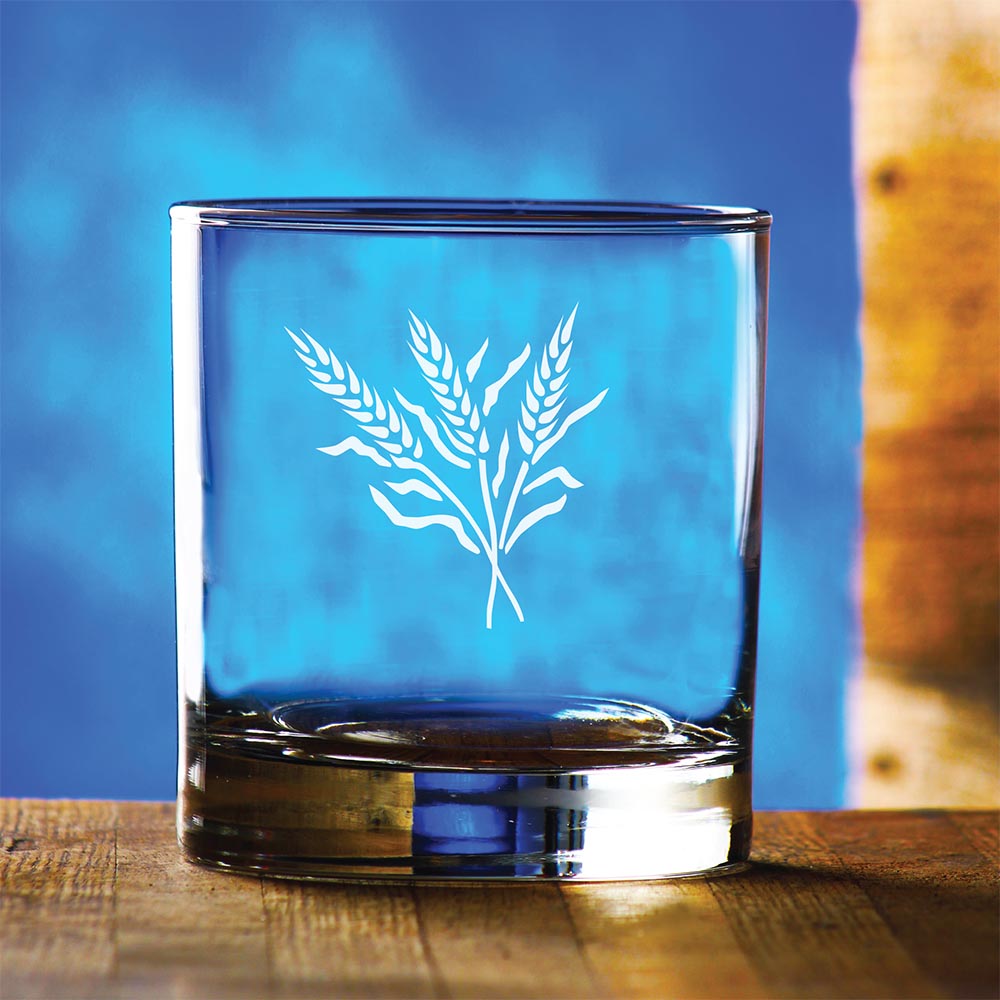 Etched Rocks Glasses, Set of 4