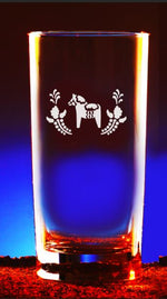 Etched Beverage Glasses (Set of 4, 12.5 oz)