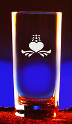 Etched Beverage Glasses (Set of 4, 12.5 oz)