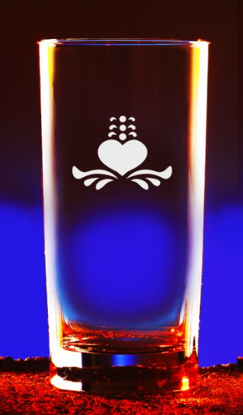 Etched Beverage Glasses (Set of 4, 12.5 oz)