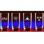 Etched Beverage Glasses (Set of 4, 12.5 oz)