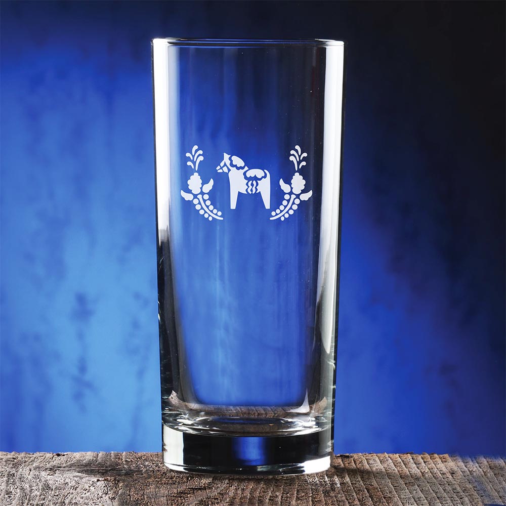 Etched Drinking Glasses, Set of 4