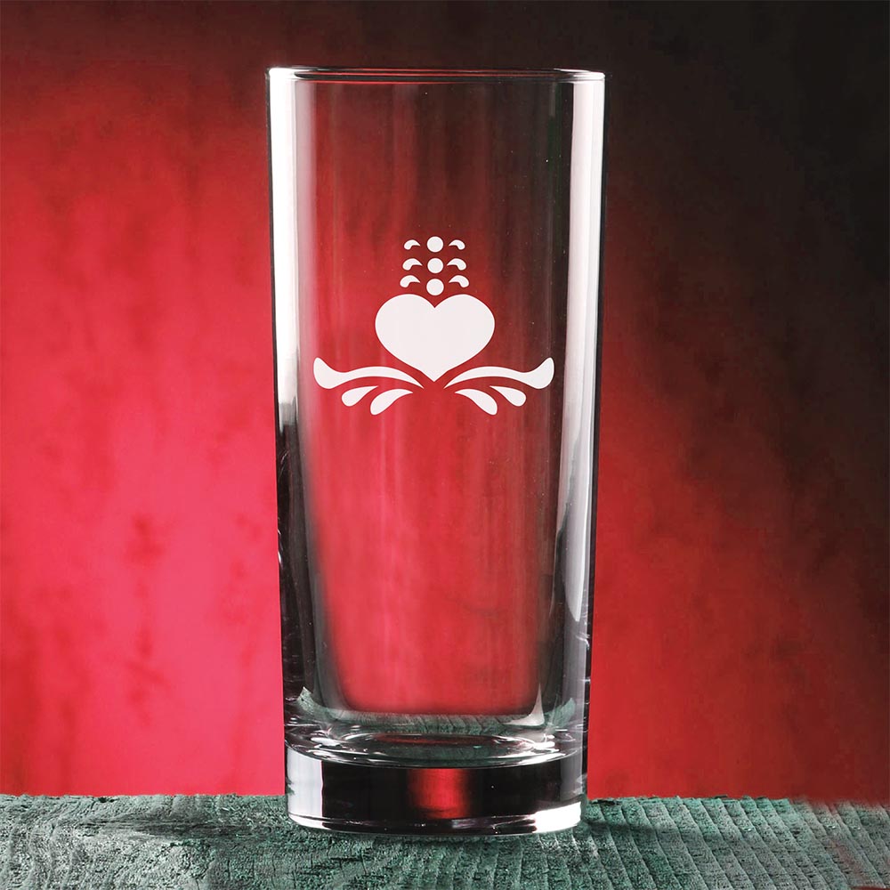 Etched Drinking Glasses, Set of 4