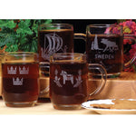 Etched "Stockholm" Coffee Mugs, Set of 4