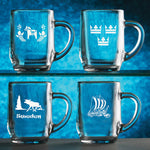 Etched "Stockholm" Coffee Mugs, Set of 4